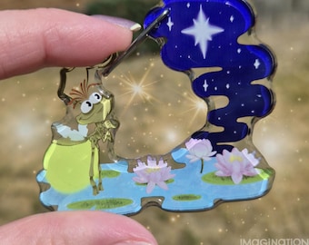 Llavero con mosquetón de Raymond de La Princesa y el Sapo - Regalo de acrílico transparente para fans de Disney