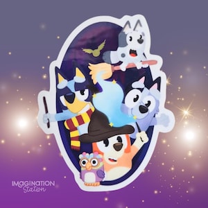 Blue Harry Magic Inspired Sticker - Waterproof Holographic Glossy Effect.