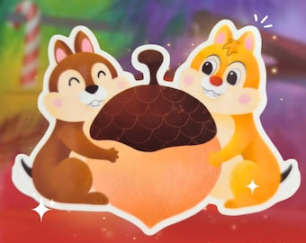 Chip and Dale Disney Sticker - Waterproof Clear Glossy Effect
