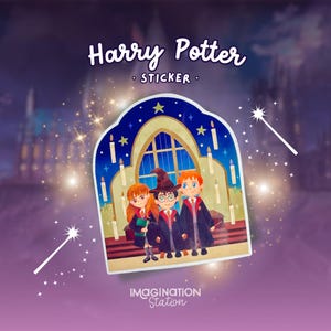 Holographic Wizard Trio Sticker: Harry Ron Hermione Vinyl Decal