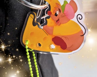 GusGus Cinderella Bag Charm, Clear Glossy Acrylic Keychain, Carabiner Clip for Backpacks