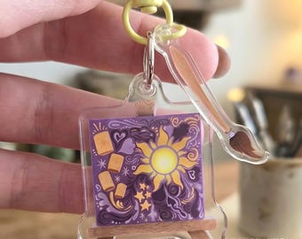 Magic Light Up Charm Keychain – Acrylic Tangled Inspired Interactive Glow Charm