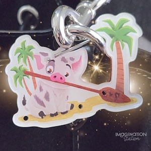 Pua Acrylic Purse Charm - Moana Collectible Backpack Carabiner image 1