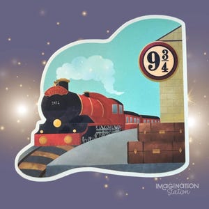 Hogwarts Fantasy Wizard Decal - Waterproof Holographic Glossy Effect.