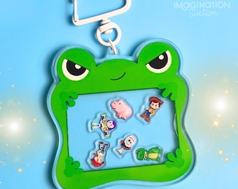 Lilypad Toy Story Keychain, Acrylic Shaker Charm with Cloud Carabiner