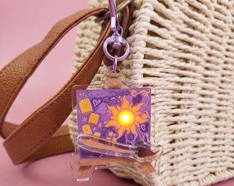 Tangled Inspired Magic Interactive Light Up Charm Keychain – Acrylic Bag Charm
