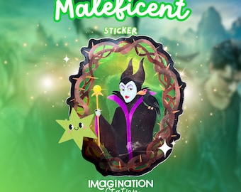 Maleficent Sticker Mirror Glossy Vinyl Decal Disney Villain Collection Gift for Fans Laptop Water Bottle Journal Decor Evil Queen Inspired