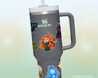 Merida Brave 40oz Cup with Waterproof Glossy Vinyl Stickers Set.