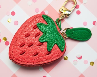 Scented Strawberry Keychain – Synthetic Leather Bag Charm