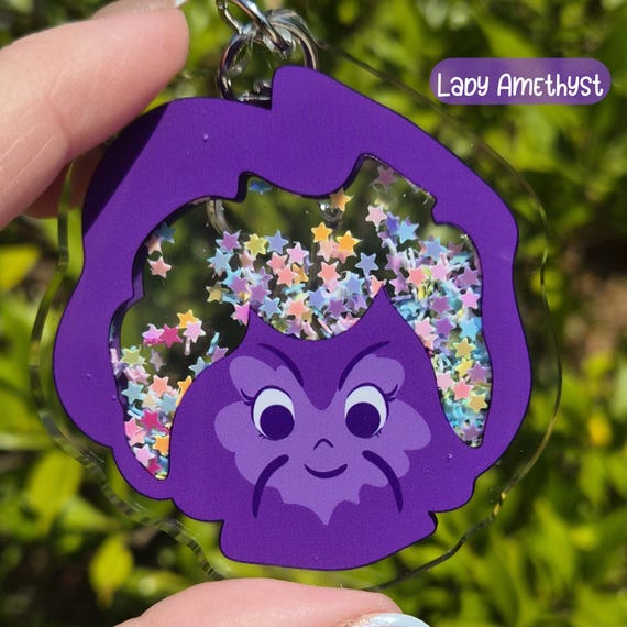 Alice in Wonderland Garden Whimsical Keychain - Acrylic BagCharm - Glitter Kawaii Keyring - Colorful Accessory
