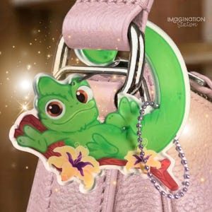 Pascal Tangled Carabiner Clip Clear Glossy Acrylic Keychain  Rapunzel Backpack Accessory  Inspired Gift