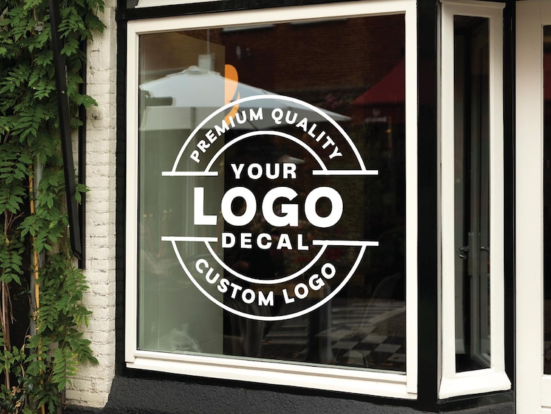 Logo Sign Display Store Window Storefront Logo Sign Business Logo Decal Vinyl Sticker Window Door ...