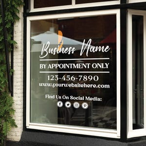 Custom Business Name Window Sign - Storefront Vinyl Sticker - Window Door Lettering - Door Sign - Window decals
