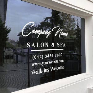 Personalized Window Sign - Your Company Name or Logo Storefront Vinyl Sticker Window Door Lettering - Door Sign - Window decals