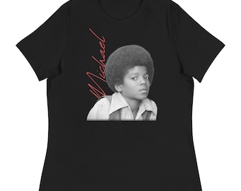 Moonwalkin 'Erinnerungen: Vintage-inspiriertes Damen entspanntes Shirt, das den jungen Michael feiert