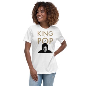 King of Pop: Michael Women&#39;s Relaxed Shirt – Celebrate the Legend! (Black)