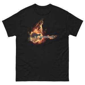 Rock ‘n’ Flame Music Graphic Tee - Unisex Guitar Lover Shirt - Perfect Gift for Musicians