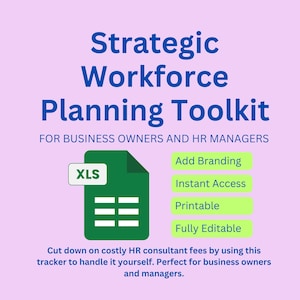 Strategic Workforce Planning Spreadsheet | HR Toolkit | Employee Planning Template | Business Strategy & HR Alignment Tool | Excel Download