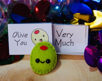 Olive Matchbox Keepsake (Magnetic)  - Gift felt craft cute boyfriend girlfriend lover friend partner relationship bestfriend family