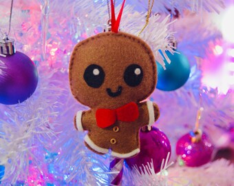 Gingerbread man hanging ornament - gift Christmas winter cute felt love relationship family friends