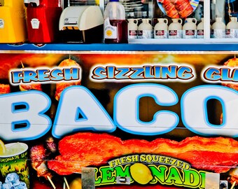 Bacon Stand Art Carnival Food Vendor Printable Artwork Digital Download Get it Today