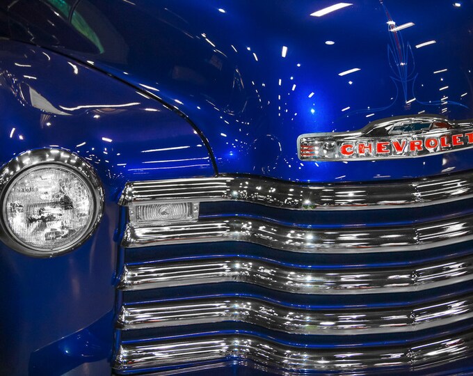 1948 Blue Chevrolet 3100 Pickup Truck Printable Artwork Digital Download Get it Today