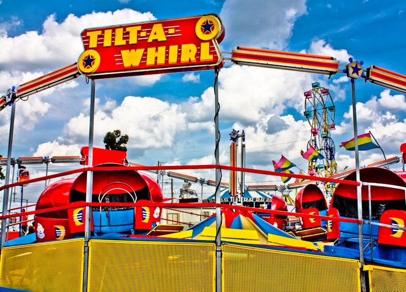 Tiltawhirl Carnival Ride Fine Art Print or Canvas Gallery Etsy