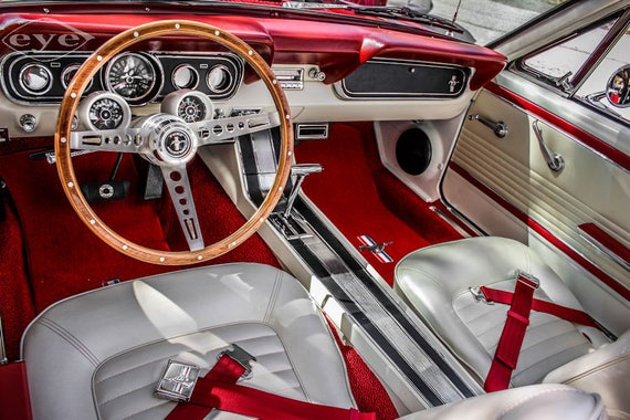 Ford Mustang Convertible Car Interior Fine Art Print or Canvas Gallery Wrap