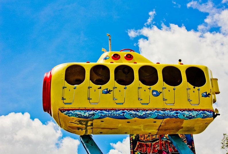 Yellow Submarine Kiddie Carnival Ride Fine Art Print or Canvas Etsy