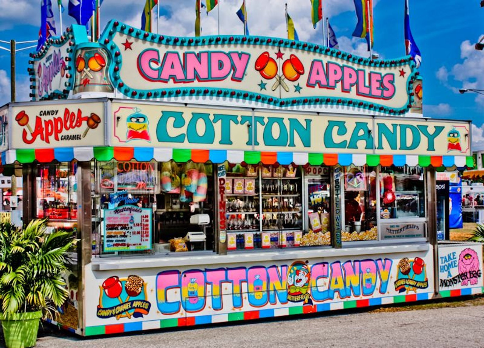 Neon Cotton Candy Fair Booth Fine Art Print or Canvas Gallery Etsy