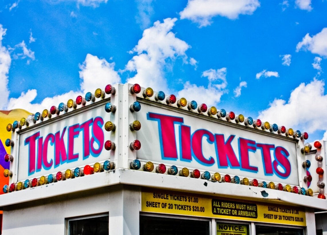 Carnival Fair Ticket Booth Neon Sign Fine Art Print or Canvas Etsy
