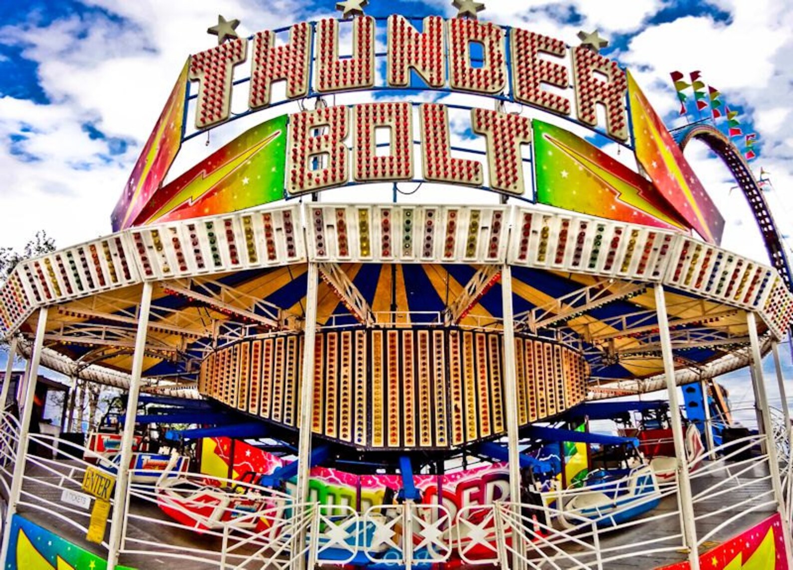 Thunderbolt Spin Carnival Ride Fine Art Print or Canvas Etsy