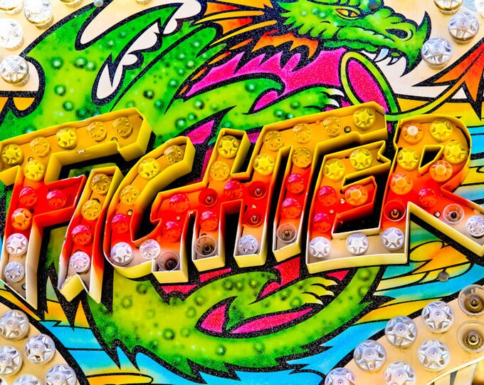 Fighter Ride Neon Carnival Printable Artwork Digital Download Get it Today