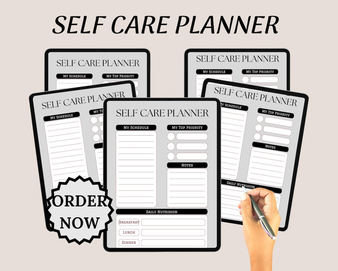 Simple Self-care Planner Printable, Minimalistic Wellness Guide, Ideal