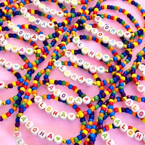 Custom Squad Friendship Bracelets, Bulk Name Beads for Party Favors & Team Trips, Handmade Gifts