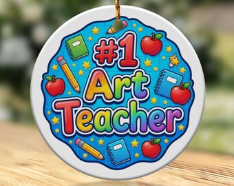 Best Art Teacher Gift Ornament | End of Year Teacher Appreciation Present | Thank You Gift for Art Teacher | Christmas Teacher Ornament |