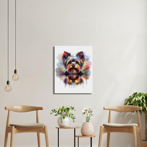 Colorful Dog Art Print, Abstract Pet Portrait, Animal Lover's Canvas, Unique Wall Decor, Vibrant Dog Painting, Modern Home Decor