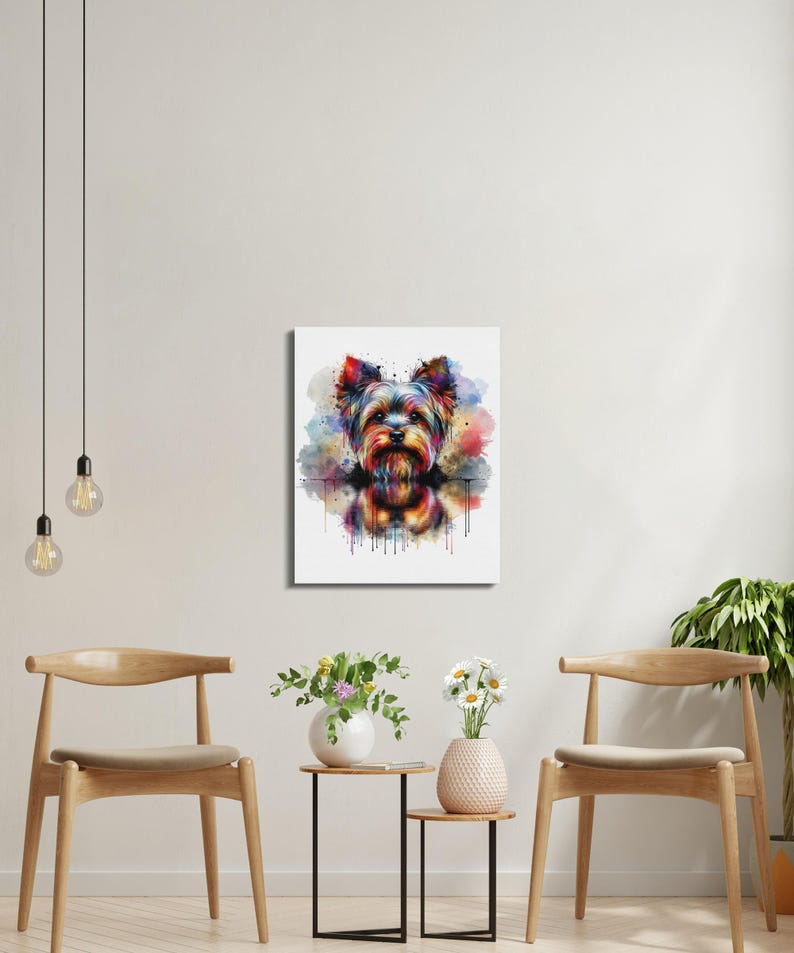 Colorful Dog Art Print, Abstract Pet Portrait, Animal Lover's Canvas, Unique Wall Decor, Vibrant Dog Painting, Modern Home Decor