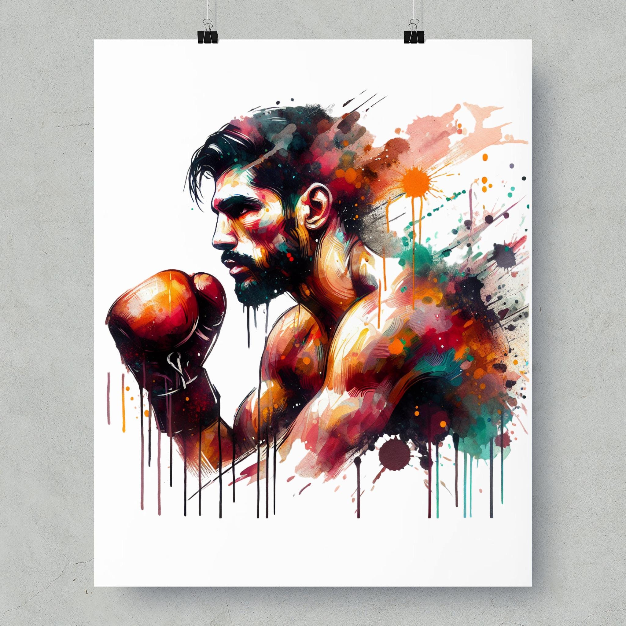 Colorful Boxer Posters, Modern Art Posters, Sports Posters, Boxing ...