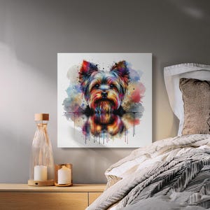 Colorful Dog Art Print for Living Room Decor, Vibrant Pet Wall Art, Abstract Animal Artwork, Modern Home Decoration, Unique Gift Idea