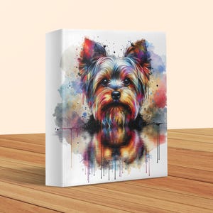 Yorkshire Terrier Wall Art, Colorful Dog Print, Yorkshire Terrier Decor, Dog Lover Gift, Cute Dog Artwork, Vibrant Pet Canvas
