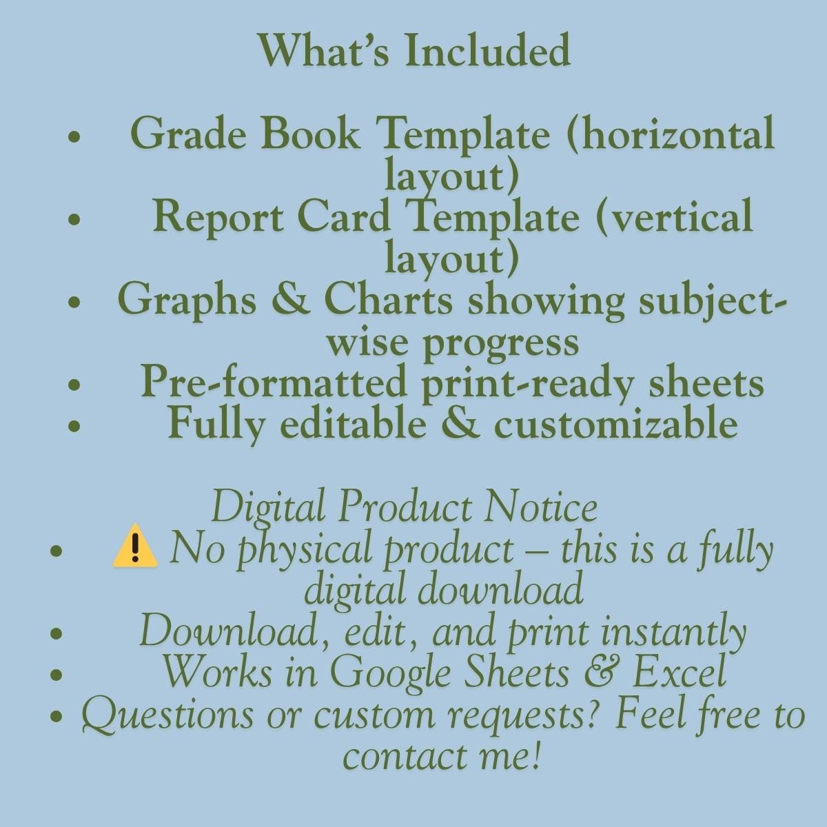 Editable Grade Book & Report Card Template With Graphs (google Sheets ...