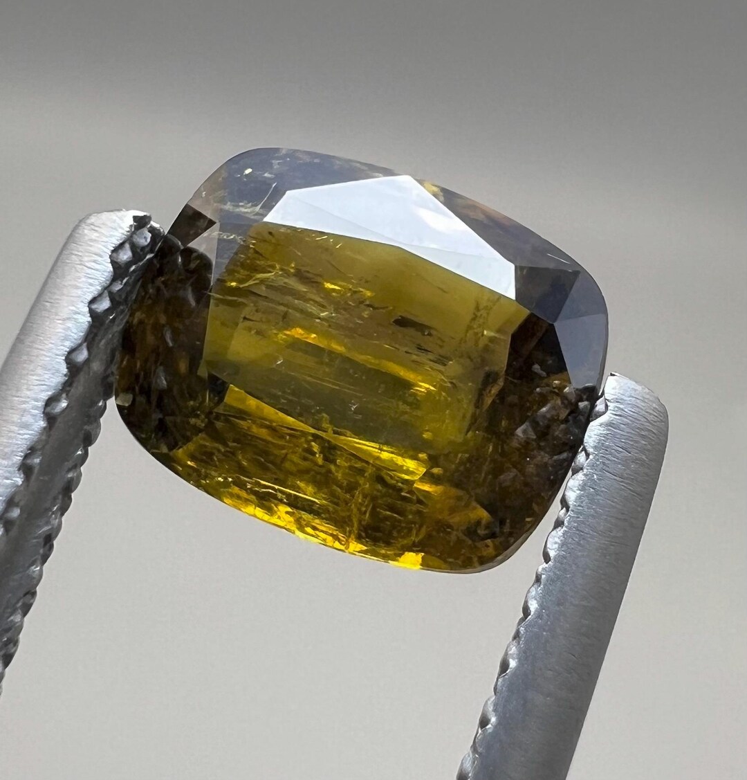 1.35 Carat Natural Epidote Yellow Color Top Cut Top Piece From Zagi ...