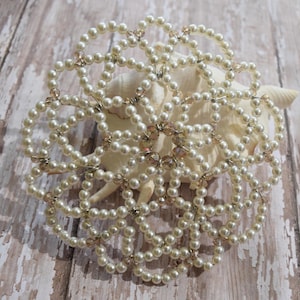 Elegant Beaded Kippah - Women Pearl Kippah - Unique Beaded Kippah - High Holiday Kippah - Bat Mitzvah Kippah - Gift Box Kippah.