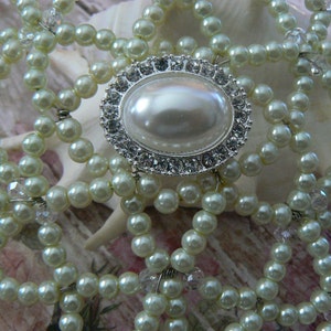 Wedding Kippah Beaded Cream Pearls Kippah Jewish Bride Head Piece Unique Beaded Kippah. image 2