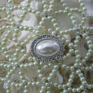 Wedding Kippah Beaded Cream Pearls Kippah Jewish Bride Head Piece Unique Beaded Kippah. image 1