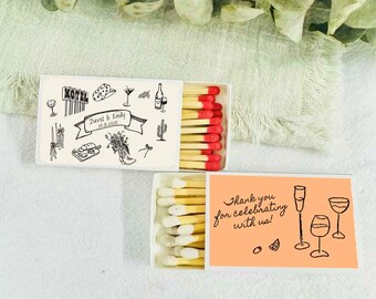 Custom Matchboxes, Personalized Wedding Matchboxes for Guest,  Wedding Favors, Bulk Matchboxes, Printed Matchboxes, Bridesmaid Gift