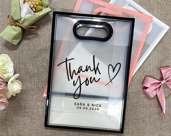 Custom Wedding Souvenir Gift Handbag, Bridesmaid Gift Bag, Personalized Clear Shopping Bag, Bride to Be Gift Bag, Welcome Gift Bags