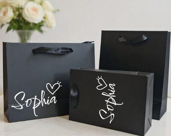 Personalized Bridesmaid Gift Bags, Wedding Gift Bags, Bridal Party Gift Bags, Bachelorette Party Bags, Thank You Gift Bag, Elegant Gift Bags