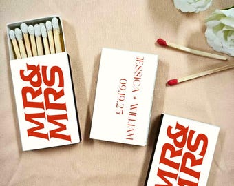 Custom MR & MRS Matchboxes, Wedding Favor Matches, Wedding Decor, Personalized Matches, Custom Matchboxes, Match Box Favors